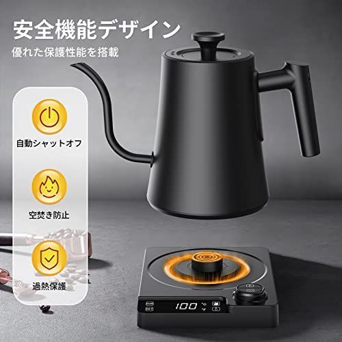 数量限定】電気ケトル 温度調節 1.0L コーヒーケトル 電気 1200W