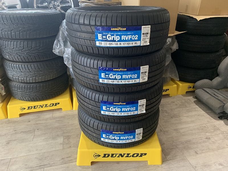 【2208058】【新品】GOODYEAR EfficientGrip RVF02 17インチ 225/55R17 2021年 4本 アルファード  スカイライン CX-5 フォレスター XV 等