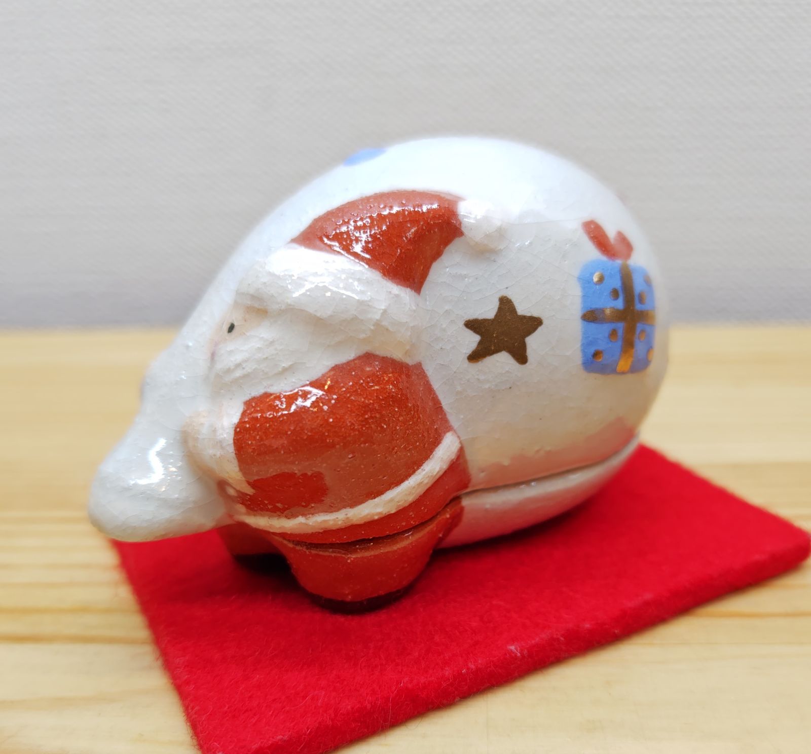 逢絢亭 茶道具 香合 楽焼 サンタクロース 吉村楽入窯 紙箱入り