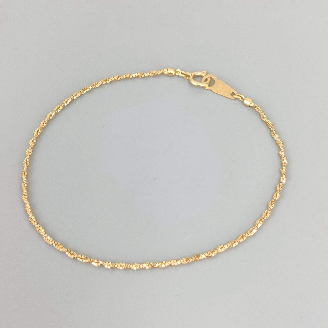 18金 K18 ヴェネチアン デザインブレスレット 男女兼用 1.92g 19㎝ D285