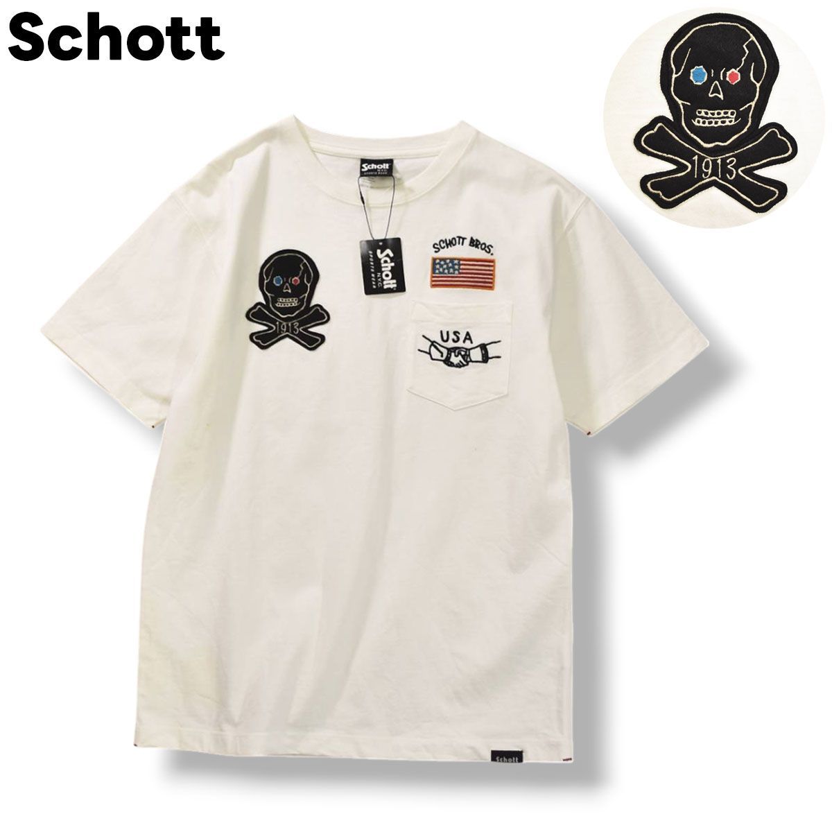 タグ付き】 【新品未使用】 ショット Schott ポケット Tシャツ クルー 