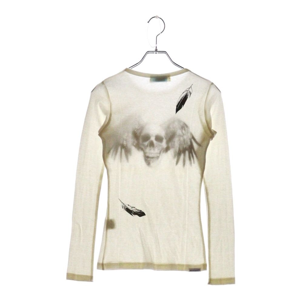 ヒステリックグラマー⬜︎ロンT⬜︎ビンテージ加工⬜︎リンガー⬜︎長袖⬜︎ホワイト⬜︎M HYSTERIC GLAMOUR ヒステリックグラマー ロンT 長袖 カットソー