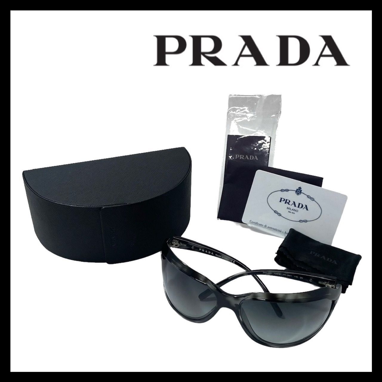 U【PRADA】SPR 14G 7216 771-3M1 110 2N サングラス ブラック/黒 クリア プラダ (48804OT1)