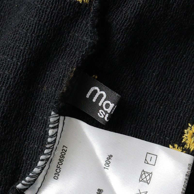 美品✨マーブルシュッド　長袖ワンピース　アネモネ刺繍　ギャザー　前開き　22AW 2022FW マーブルシュッド marble SUD Anemone EMB 刺繍