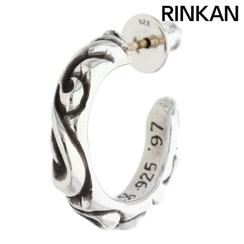 <確実正規品❗️>HOOP SCROOL 1/スクロールフープ クロムハーツ HOOP SCROOL 1/スクロールフープ シルバーピアス