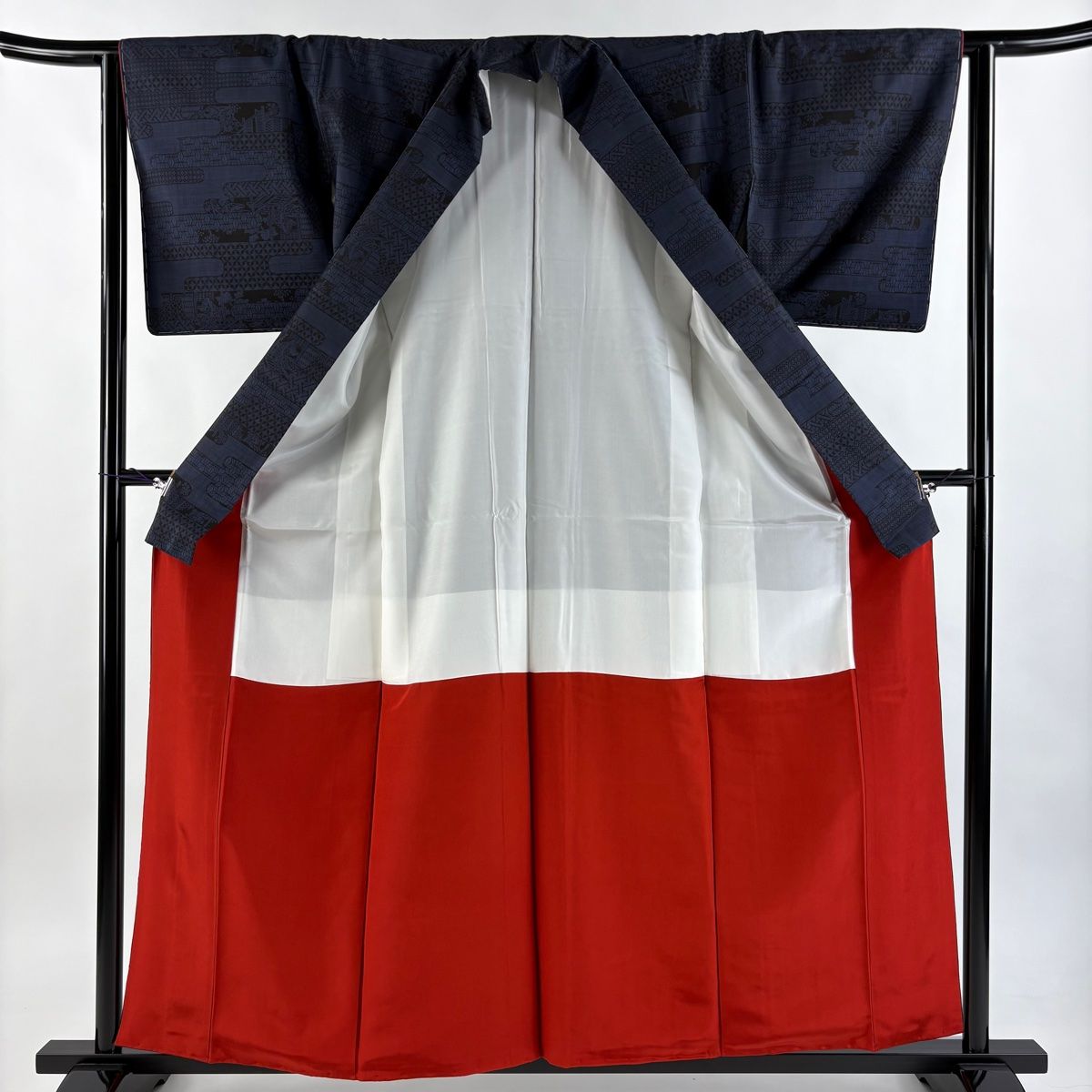 大島紬 身丈159cm 裄丈64cm M 袷 純泥染 証紙 ヱ霞 草花 濃紺 正絹 秀品 WWW_OLIVIERBERNSTEIN_COM