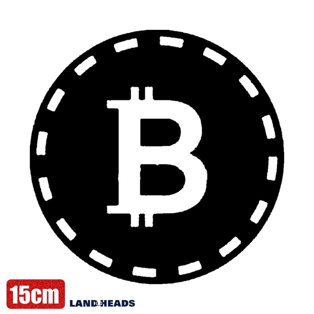 車 ステッカー 15cm ビットコイン 仮想通貨 給油口 おもしろ バイク かっこいい カー用品 かわいい シール おしゃれ 転写式 黒 送料無料
