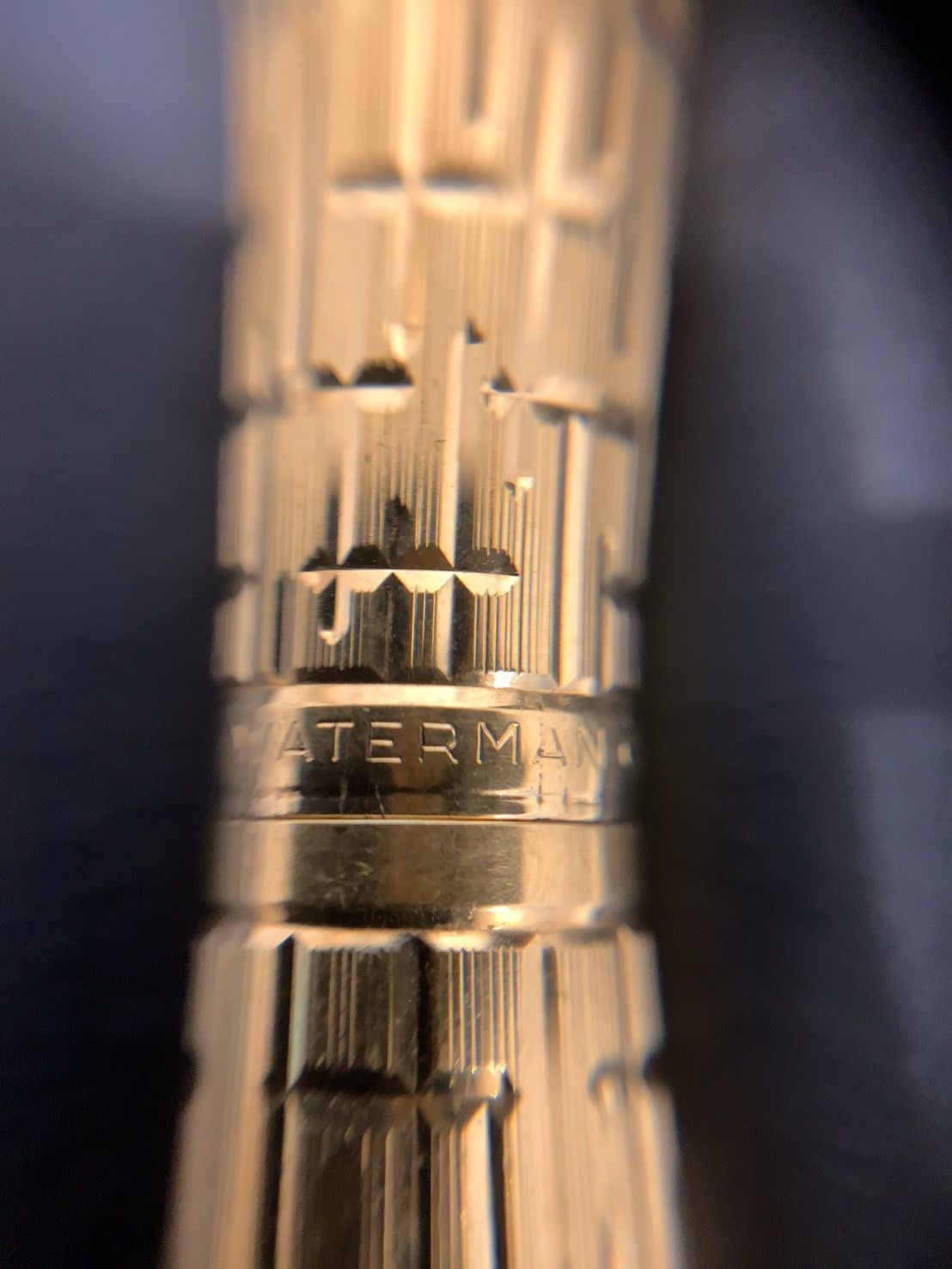 WATERMAN 万年筆 18Kゴールド 万年筆 編み目模様 WATERMAN 万年筆 18Kゴールド 万年筆 編み目模様