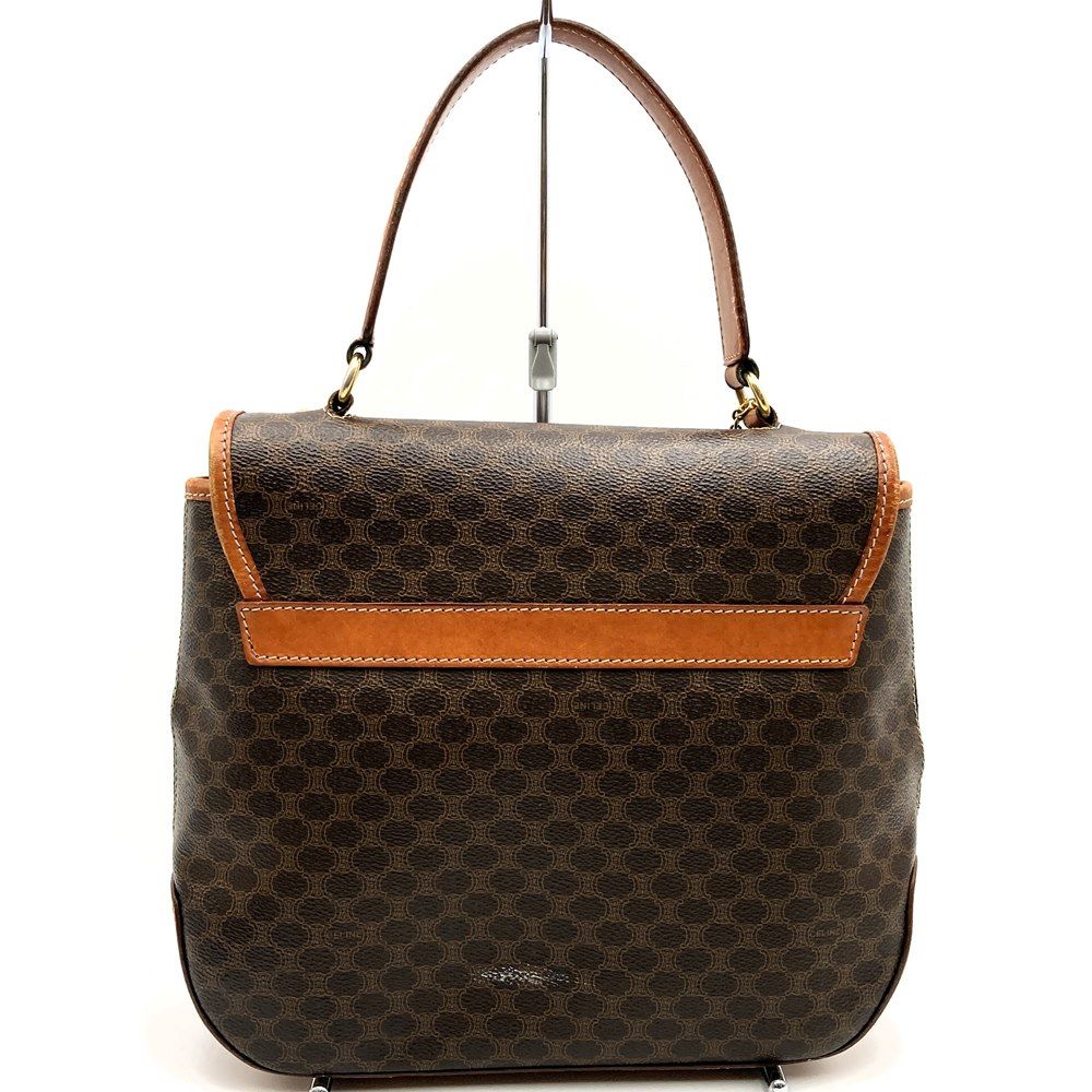 【美品】セリーヌ サークル マカダム ベルト ブラウン レザー PVC ワイド CELINE セリーヌ マカダム ブラウン ゴールド金具 PVC/レザー