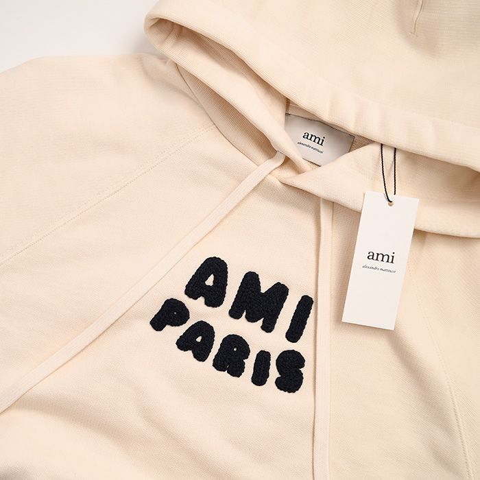 【国内即発】AMI ALEXANDRE MATTIUSSI ヘビーフリース パーカー AMI ALEXANDRE MATTIUSSI アミパリス AMI DE COEUR トップス