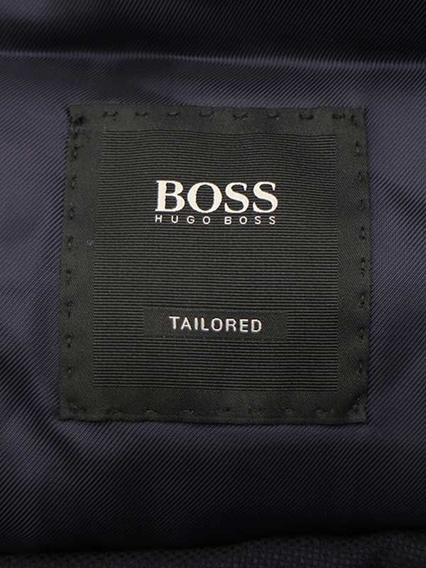 HUGO BOSS ヒューゴ ボス Vitale Barberis Canonico社製 ダブルブレスト ウールセットアップスーツ ネイビー 50