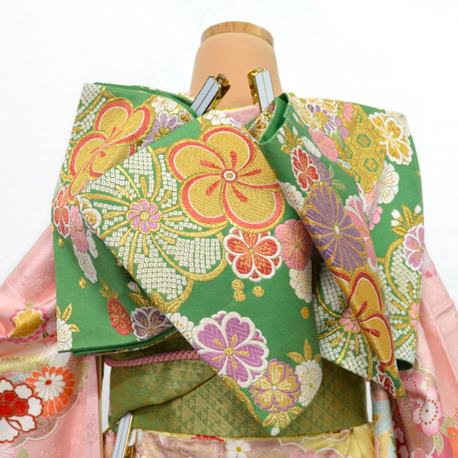 美品》正絹 振袖フルセット S〜Mサイズ 成人式 振袖セット 金駒刺繍