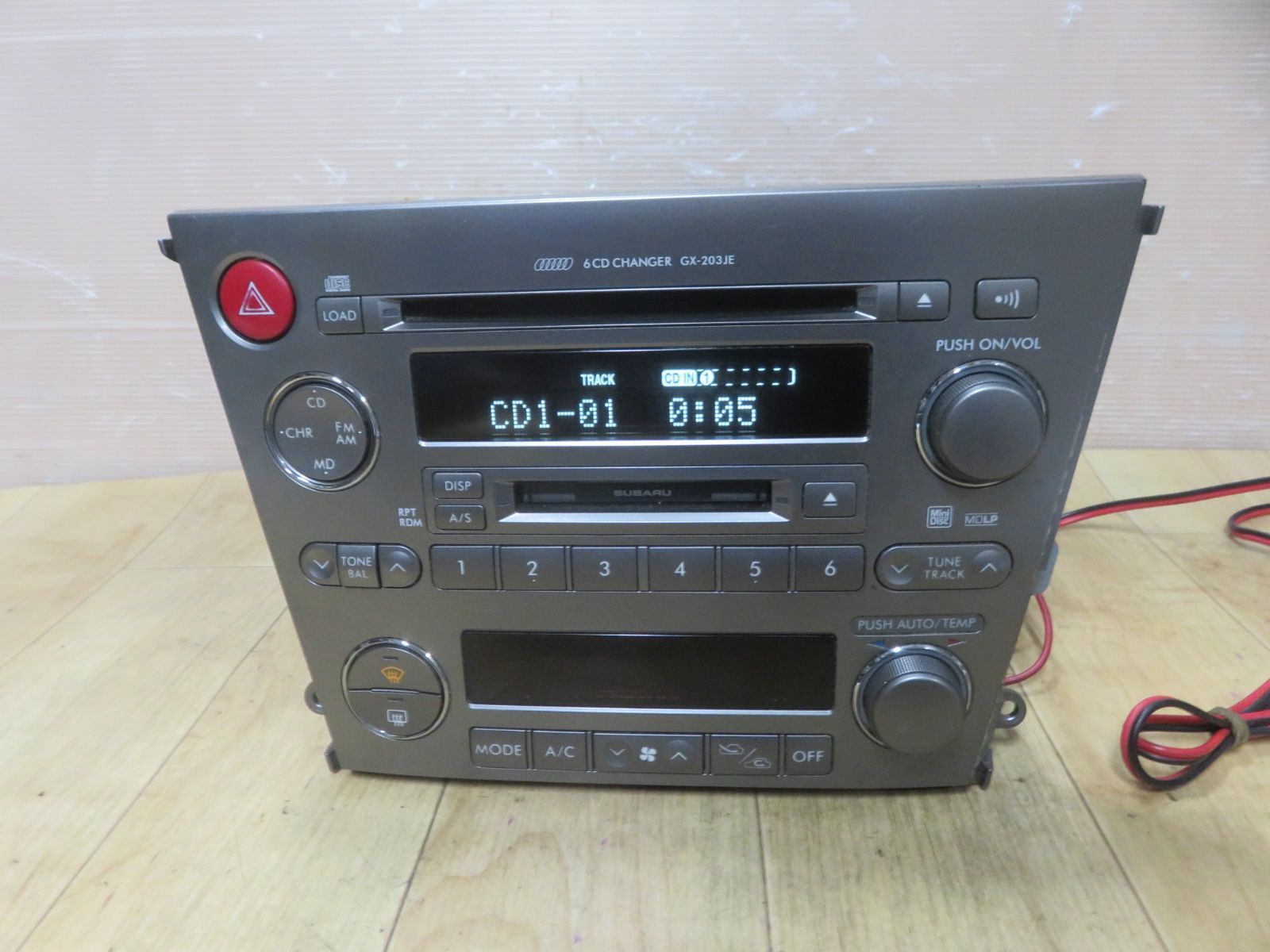 動作保証付★A8/スバル純正 BL5 BP5 レガシィ　GX-203JE/GX-203JEF2 6CDチェンジャー MD　オーディオ　デッキ　CD  MD再生OK