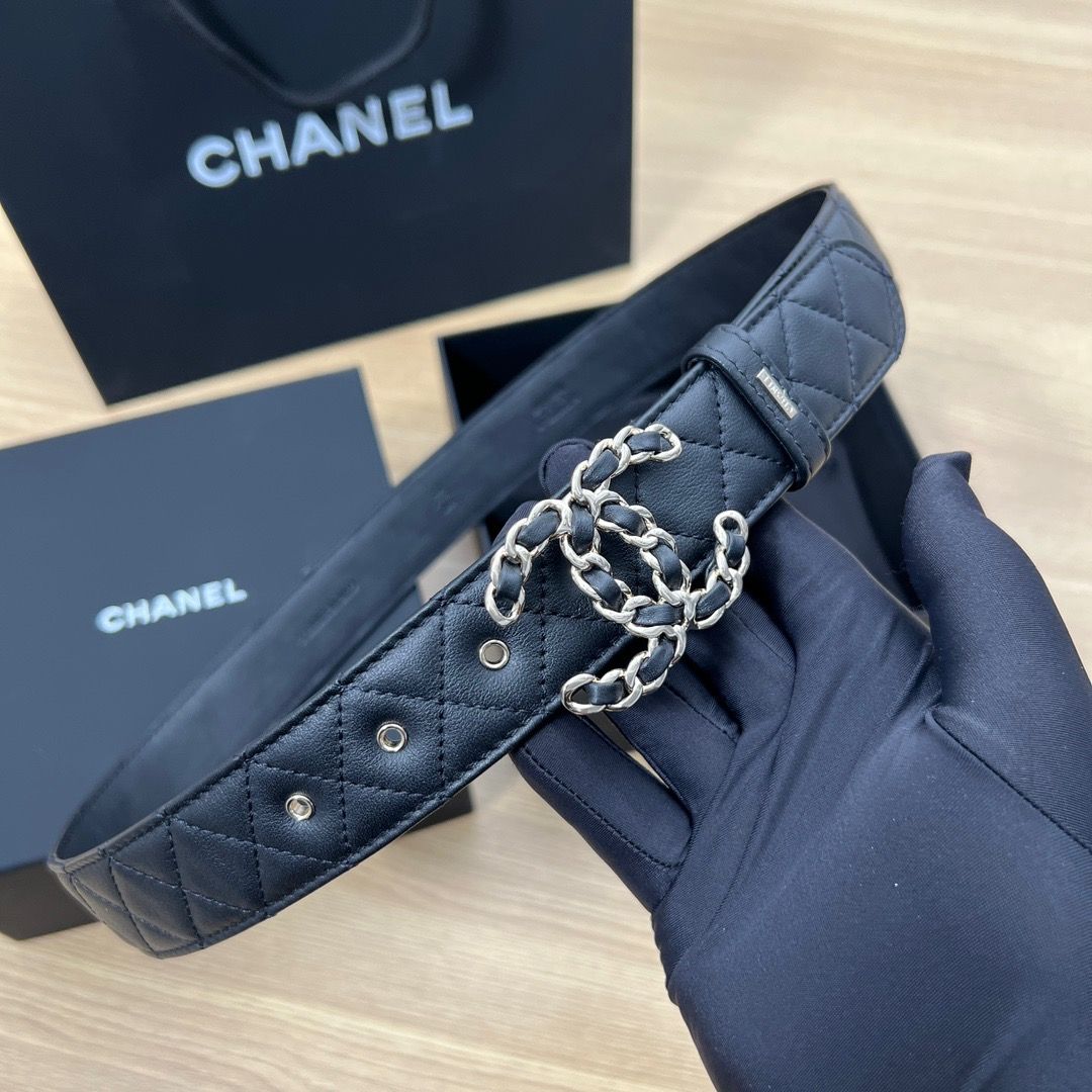 CHANEL レザーベルト