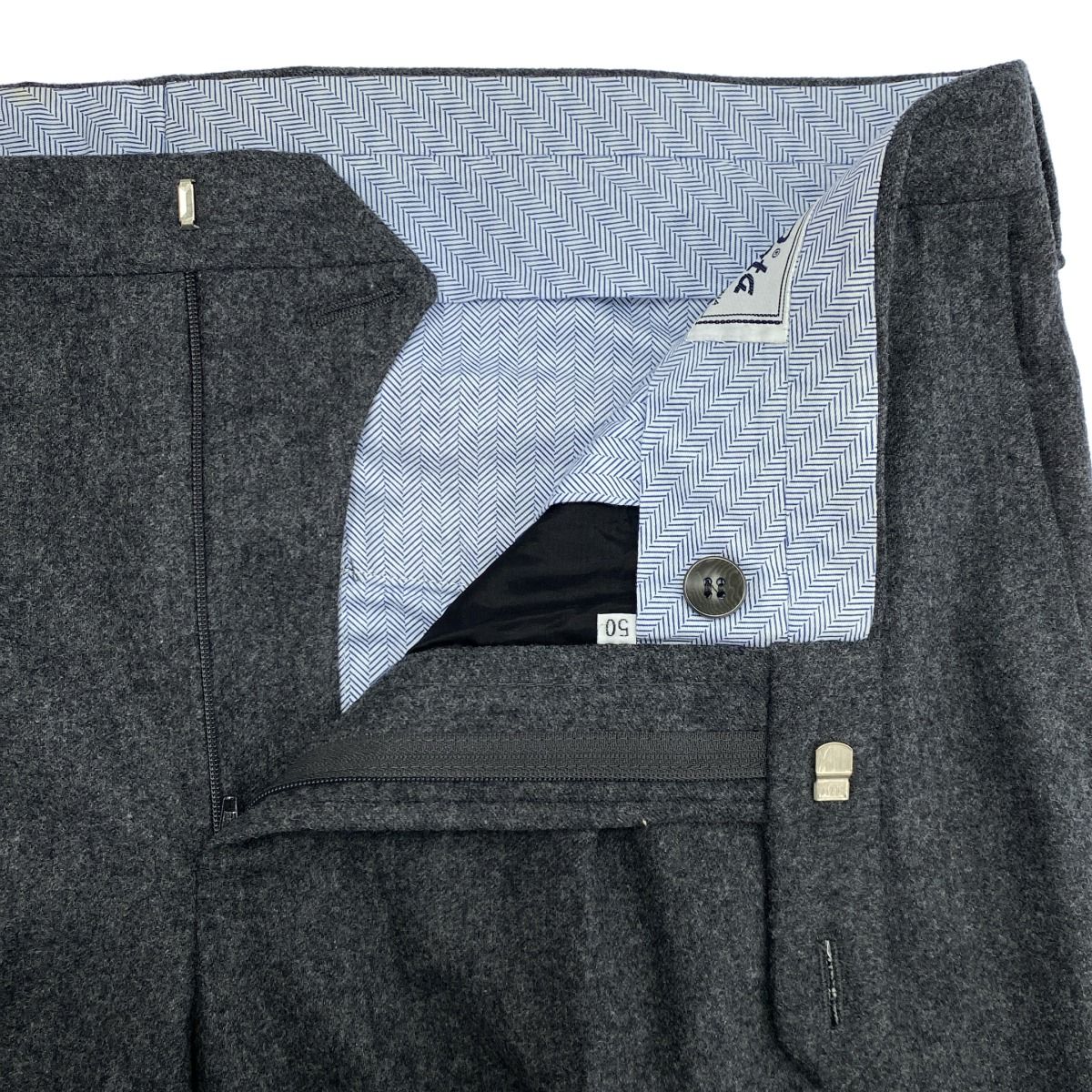 ROTA ロータ 581 フランネル 1プリーツ スラックスパンツ グレー 50