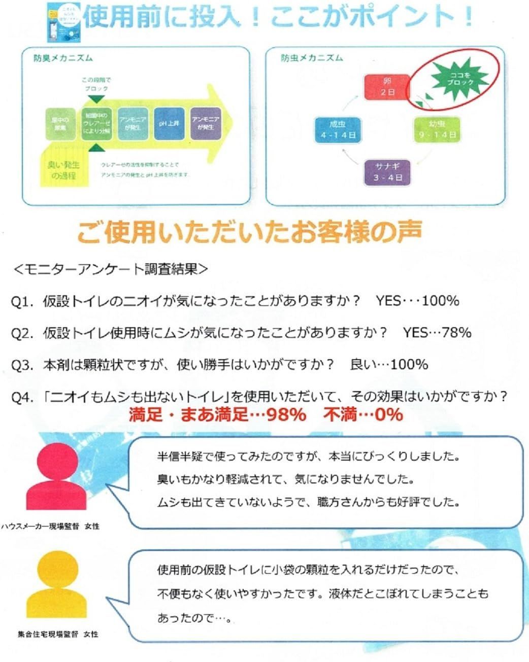 仮設トイレ用防臭