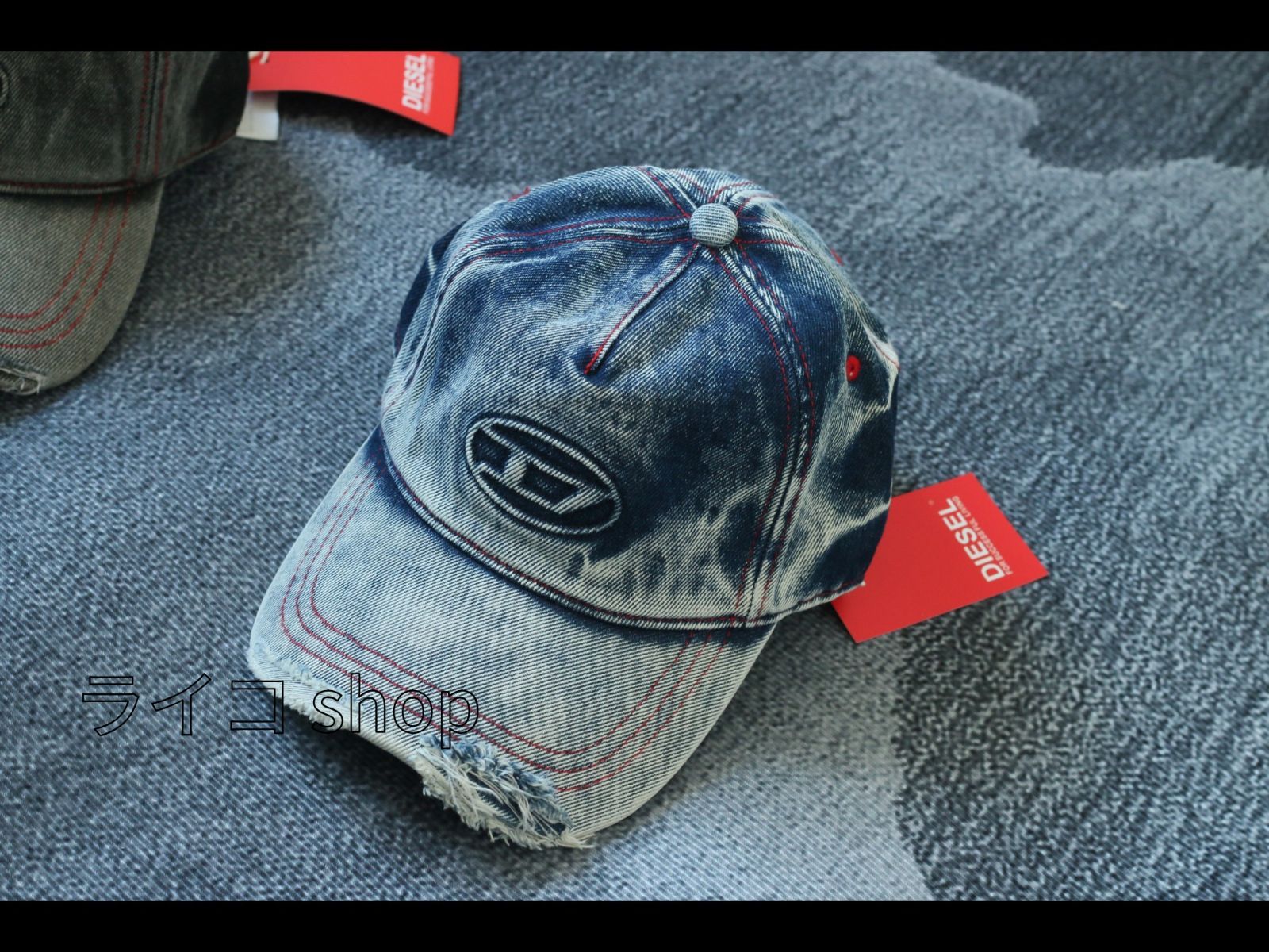 ★さん専用DIESEL デニム風 ベースボールキャップ 新品Diesel C-Seymon Treated Denim デニム ベースボール
