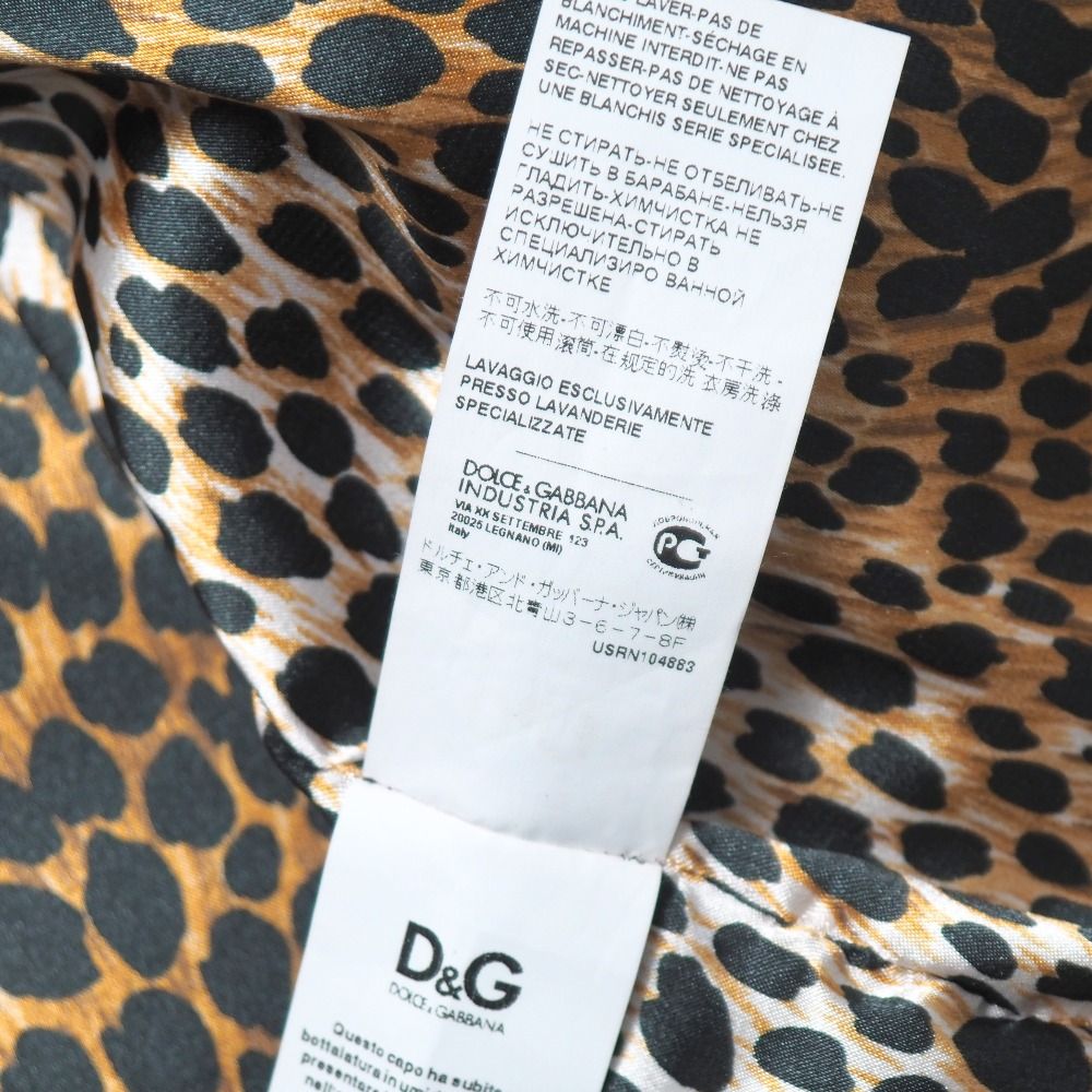 D&G ドルチェアンドガッバーナ レザージャケット レオパード ラムスキン D&G ドルチェアンドガッバーナ レザージャケット レオパード
