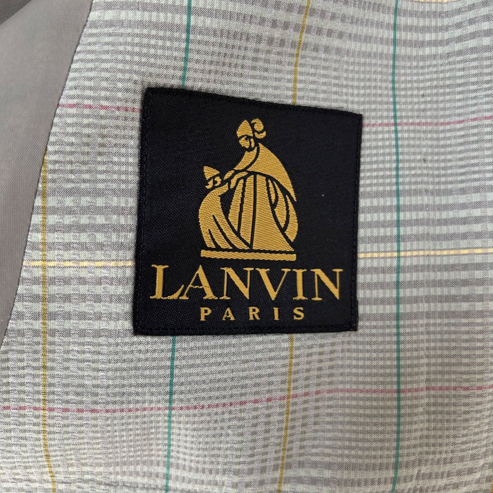 z937 LANVIN PARIS ランバン シルク100% ジャケット グレー 肩パッド付き メンズ サイズR50-46 - メルカリ