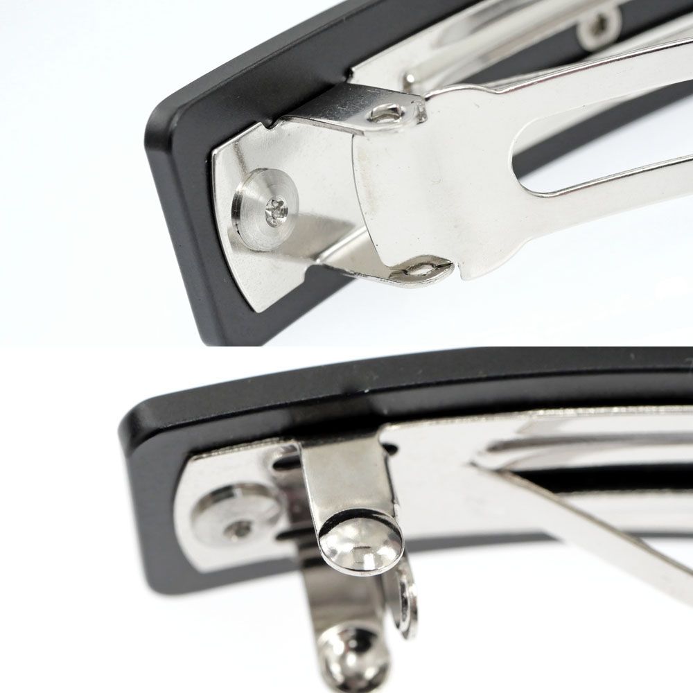 人気アイテムが再入荷！ 名東 エルメス バレッタ カプリス メドール Caprice 黒 シルバー金具 ヘアクリップ ヘアアクセサリー