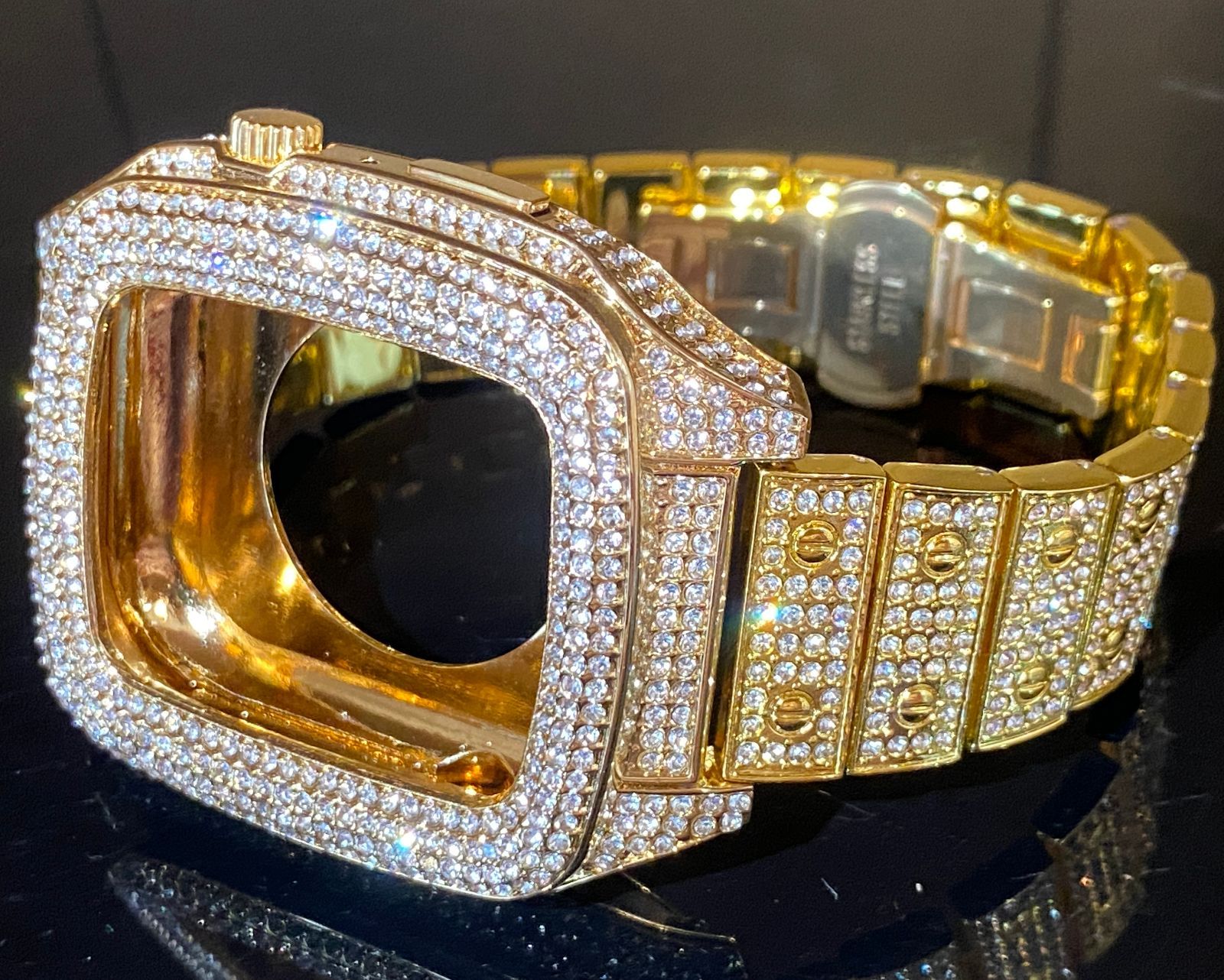 安い割引 ゴールド☆アップルウォッチバンド キラキラ カバー ステンレス 金属ベルト
