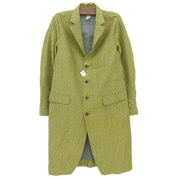 美品 イッセイミヤケ ISSEY MIYAKE 総柄コート イエロー系 size3 美品 イッセイミヤケ ISSEY MIYAKE 総柄コート イエロー系 size3