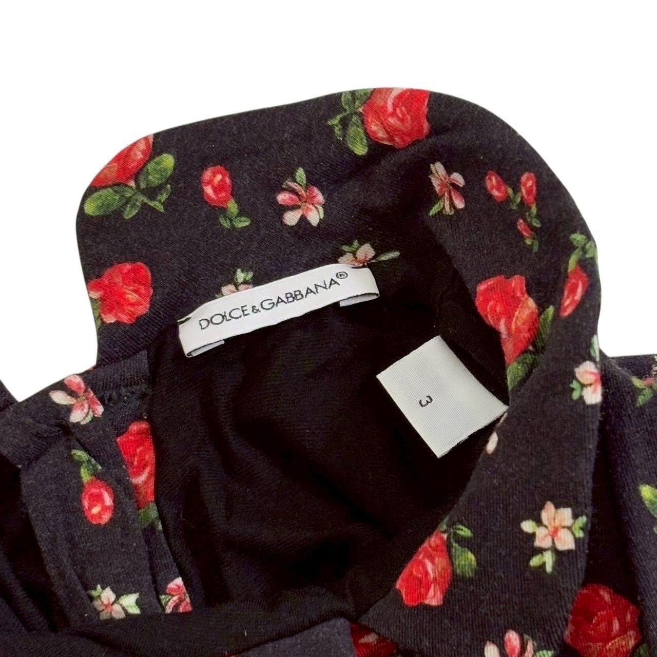 DOLCE&GABBANA ドルチェ&ガッバーナ 花柄ワンピース 黒 ワンピース 