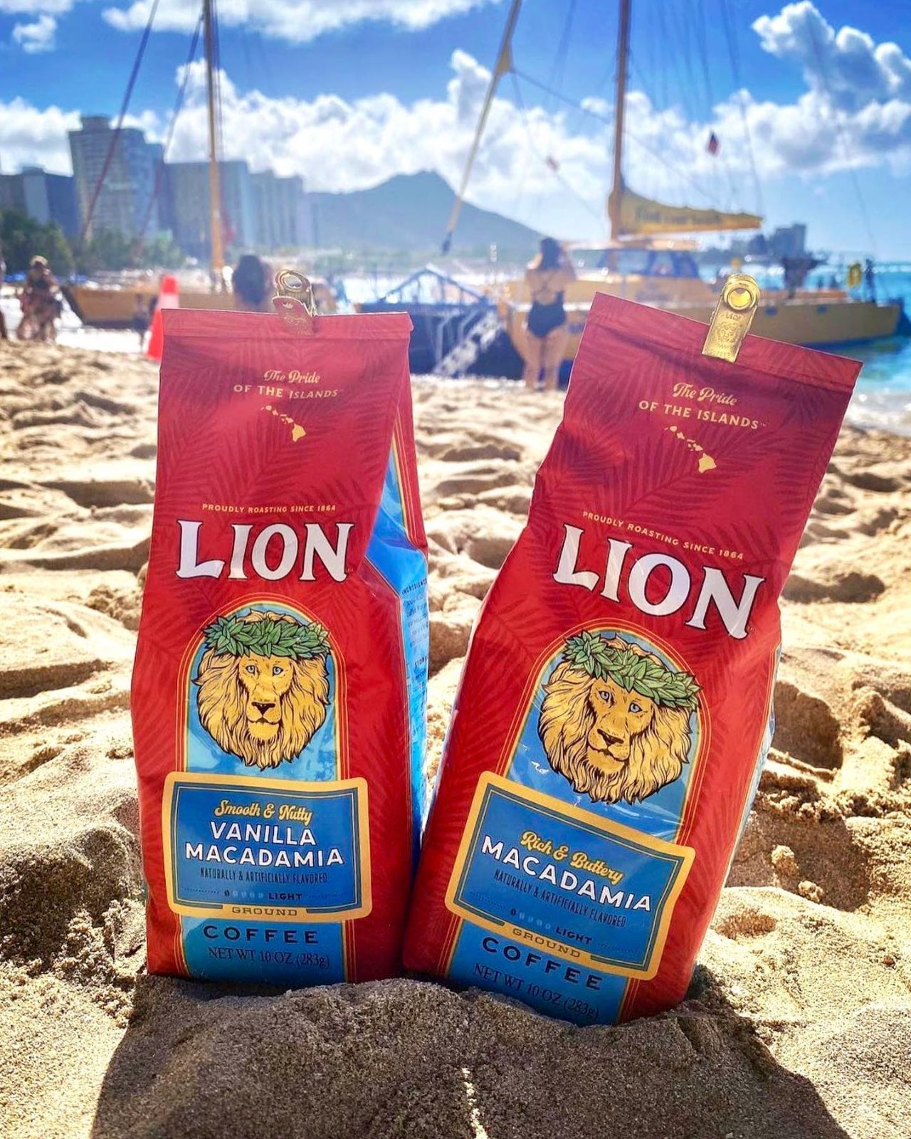 ハワイ ライオンコーヒー バニラマカダミア 10oz(283g)×3個