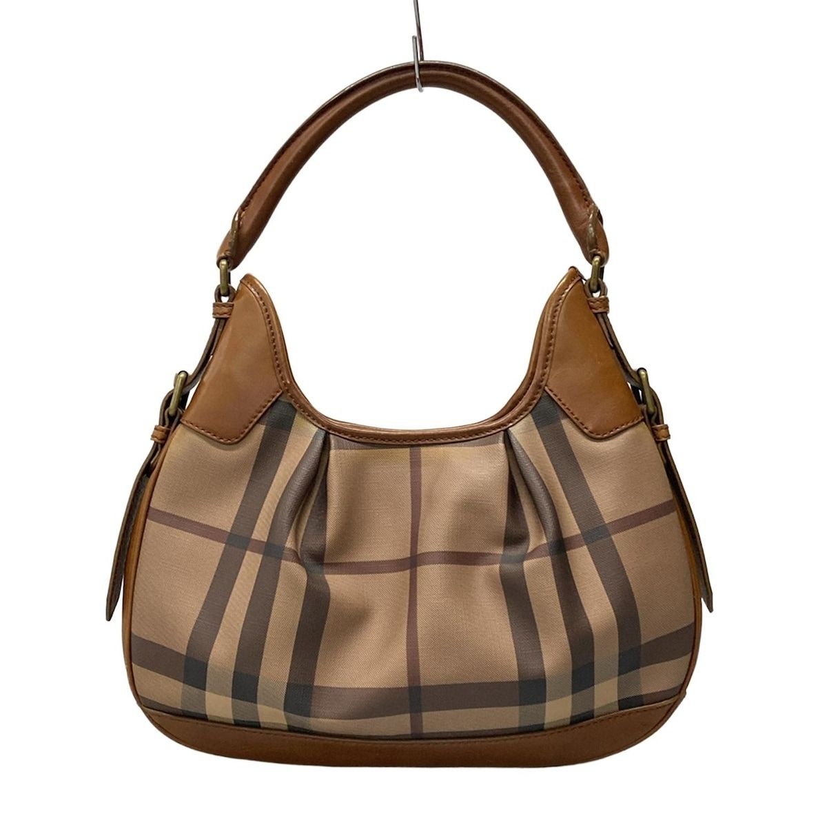 BURBERRY|Burberry バーバリー ショルダーバッグ 3722909 ベージュ×ダークブラウン×黒 チェック柄 レザー