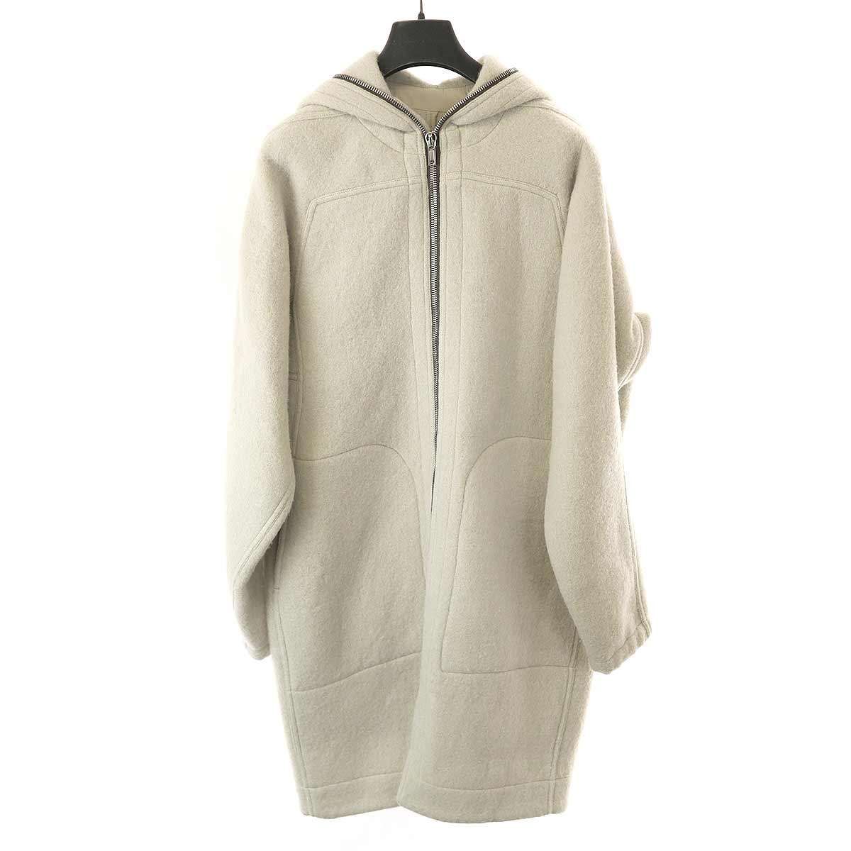 【値下げ】Rick Owens フーテッド ウール コート グレー Rick Owens フーテッド ウール コート グレー リックオウエンス