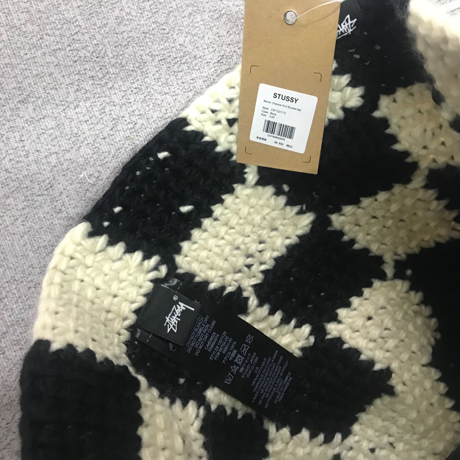 超メルカリ市Stussy Bucket Hat Checker Knit 超メルカリ市Stussy Bucket Hat Checker Knit