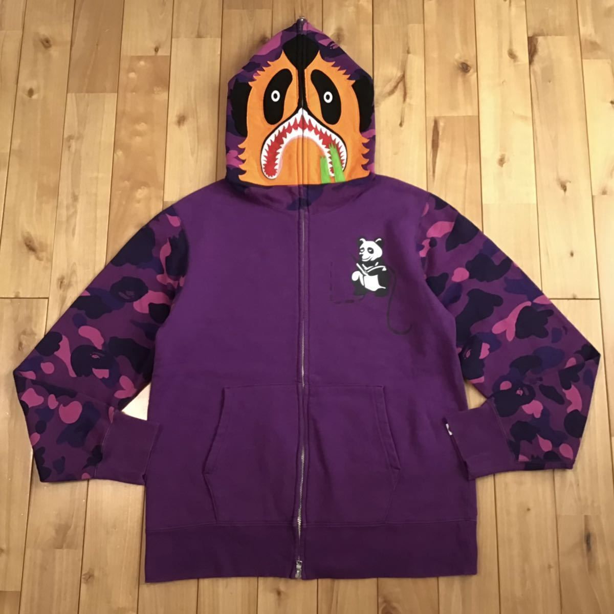 Purple camo パンダ パーカー Mサイズ panda full zip hoodie a 