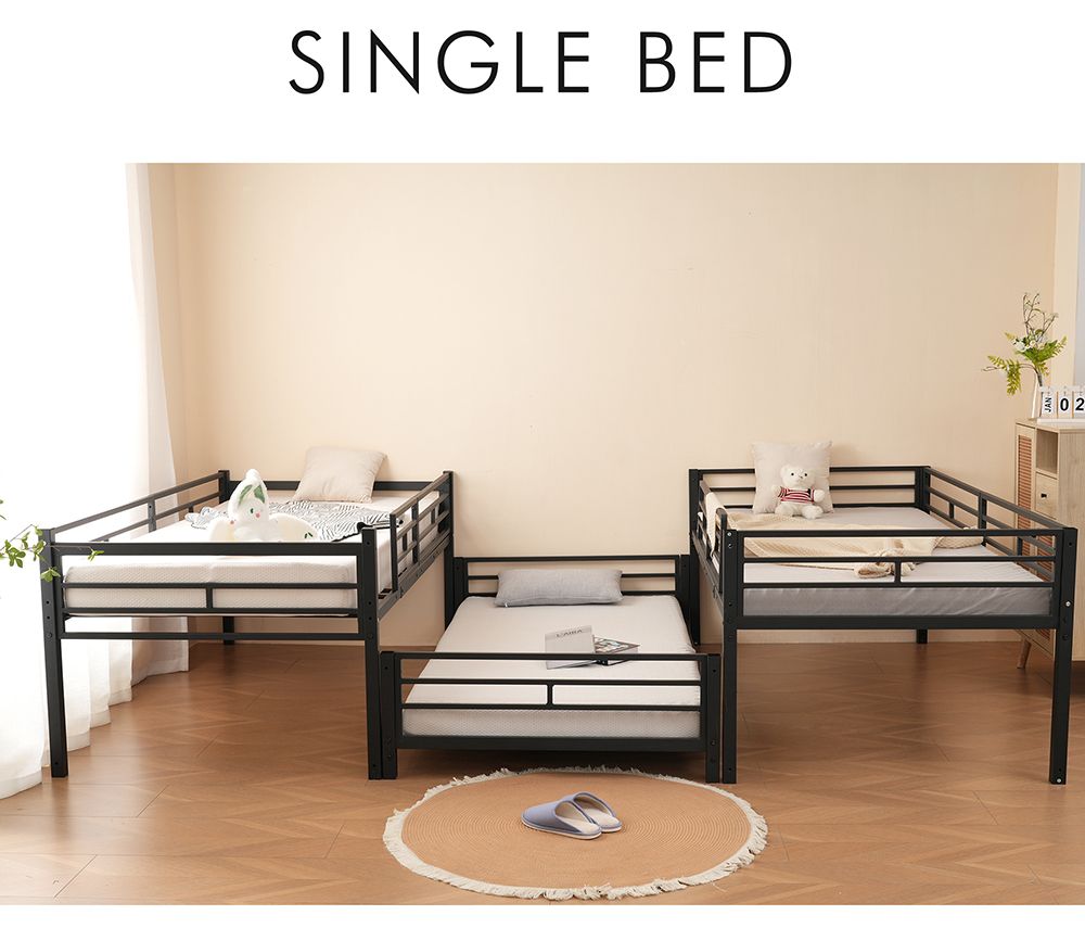 三段ベッド パイプベッド スチール 耐震 ベッド シングル 大人用可 子供ベッド 三段ベッド パイプベッド スチール 耐震 ベッド シングル 大人用可