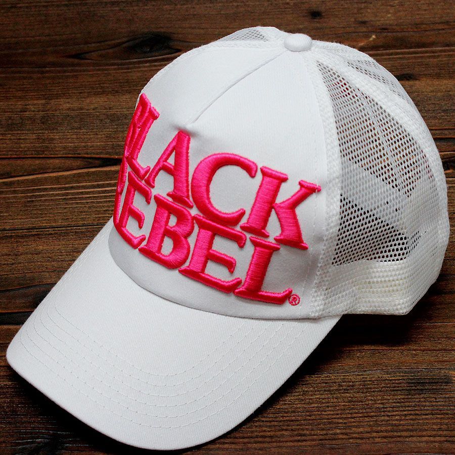 帽子 cap 男女兼用 BLACK REBEL ブラックレーベル 白×ピンク