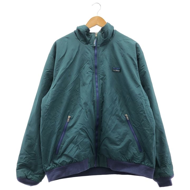 L.L.Bean エルエルビーン ④ 裏フリースナイロンブルゾン メンズ グリーン XL