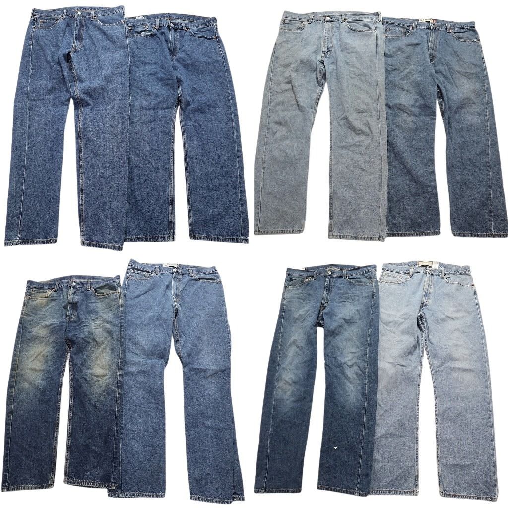 古着卸 リーバイス 505 デニム パンツ 8枚セット メンズ W38 インディゴブルー アメカジ フェード 古着 NA3311
