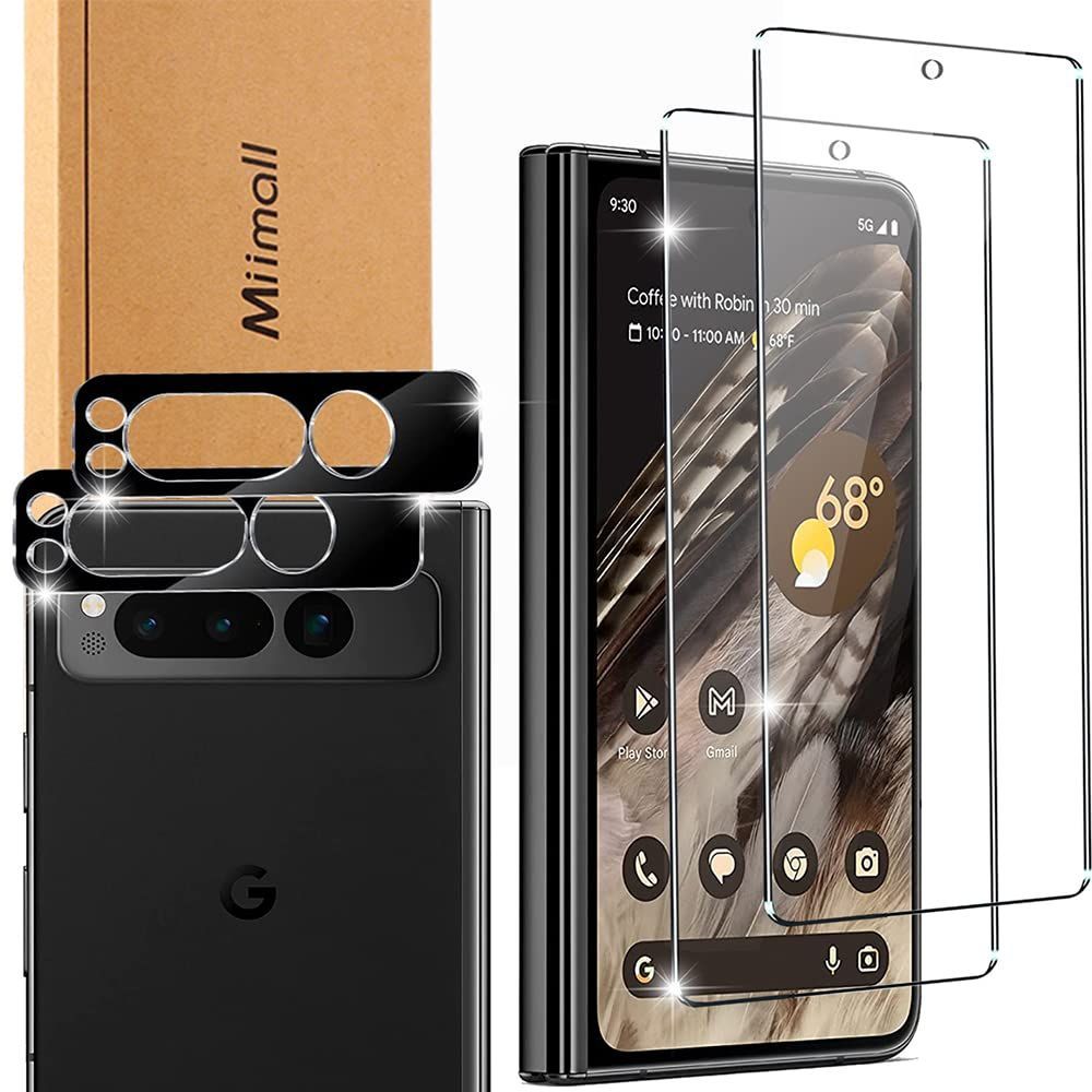 【人気商品】【4枚セット】Miimall対応Google Pixel Fold フィルム グーグル ピクセル Fold カメラフィルム 衝撃吸収 気泡防止 飛散防止 【前画面フィルム*2+カメラフィルム*2】 指紋防止 簡単貼付 グ