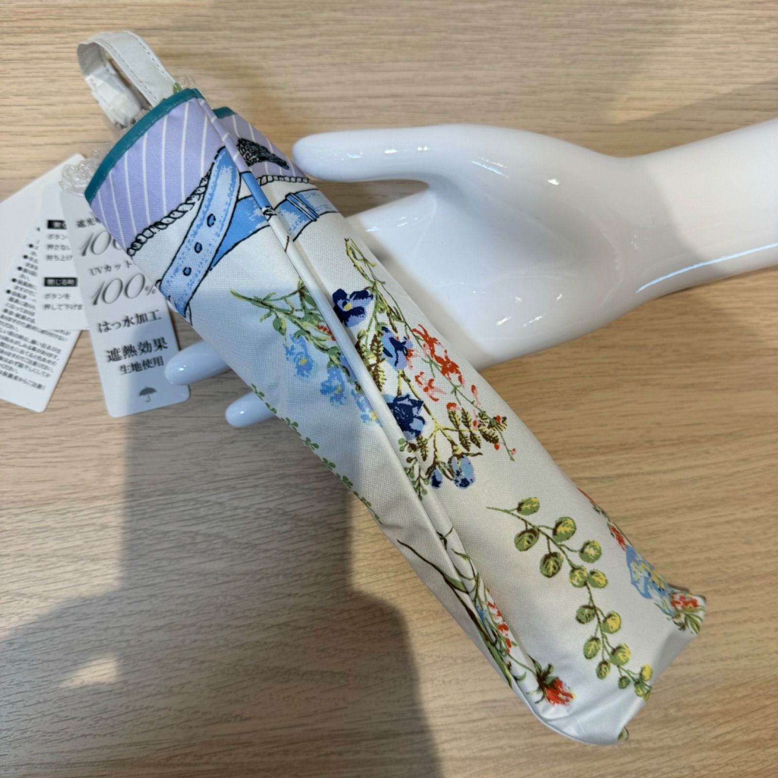 新品Lune Jumelleルナジュメール晴雨兼用折り畳み傘日傘雨傘親骨