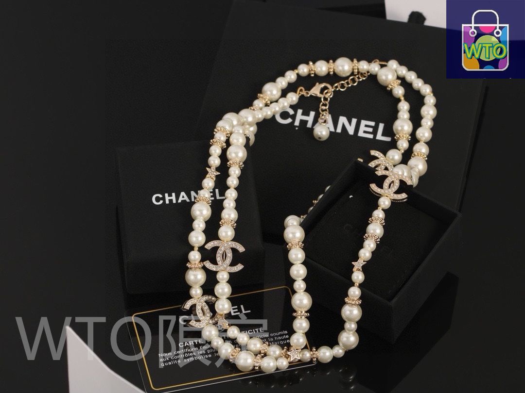CHANEL ダブルCロゴ ネックレス ゴールドパール 今日WTO】Chanel シャネル ダブル C パールネックレス 最新