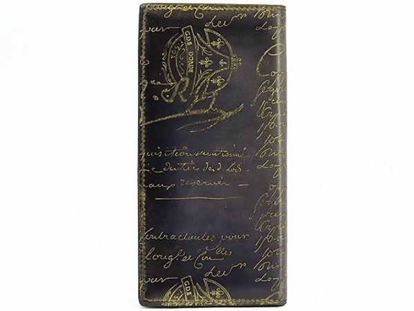 ベルルッティ カリグラフィ サンタル スクリットレザー 二つ折り長財布