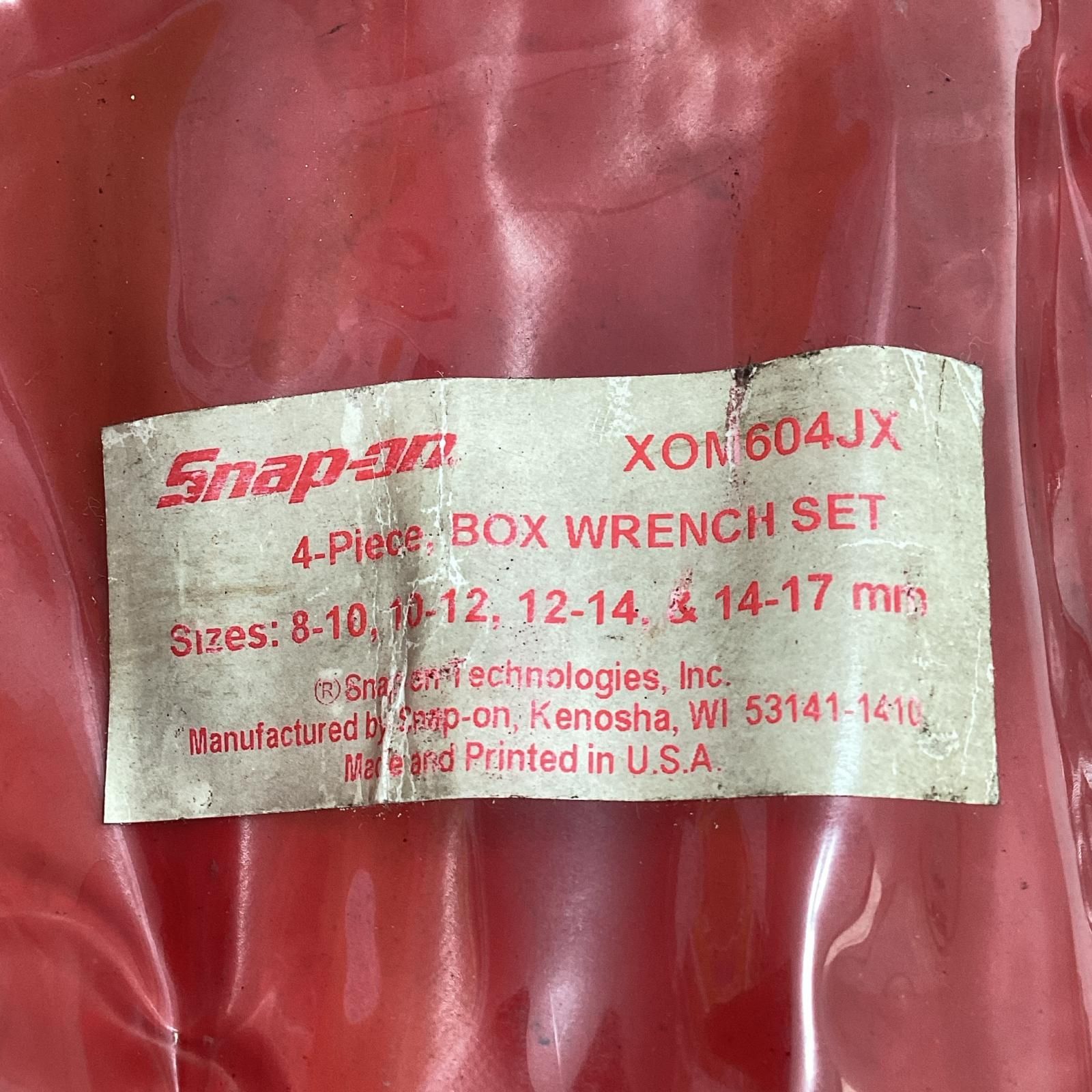 Snap-on スナップオン ハンドツール 両口メガネレンチ XOM604JX 8-10 10-12 12-14 14-17 4本セット