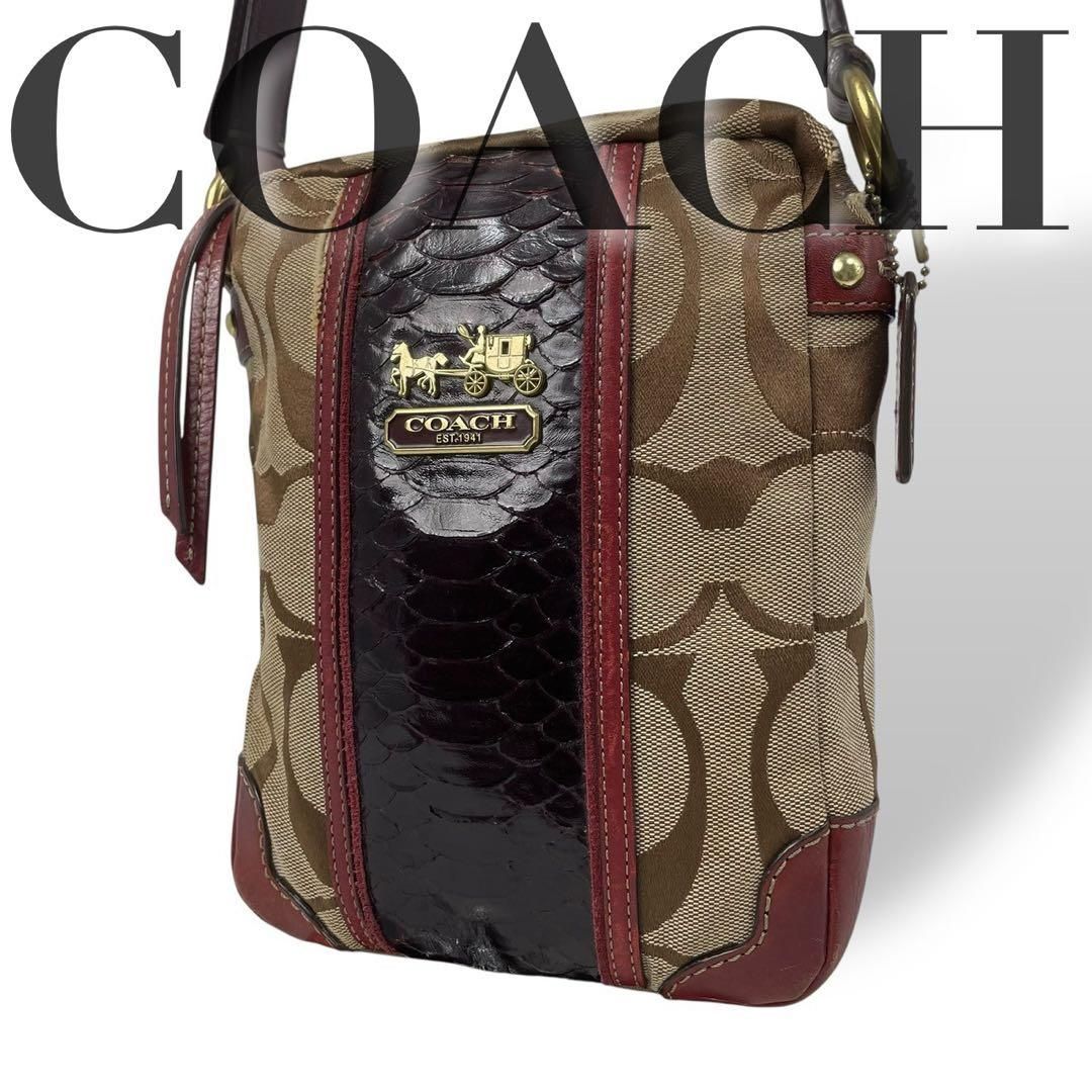 コーチcoach 柄パイソン ショルダーバッグ ♦️COACH コーチ