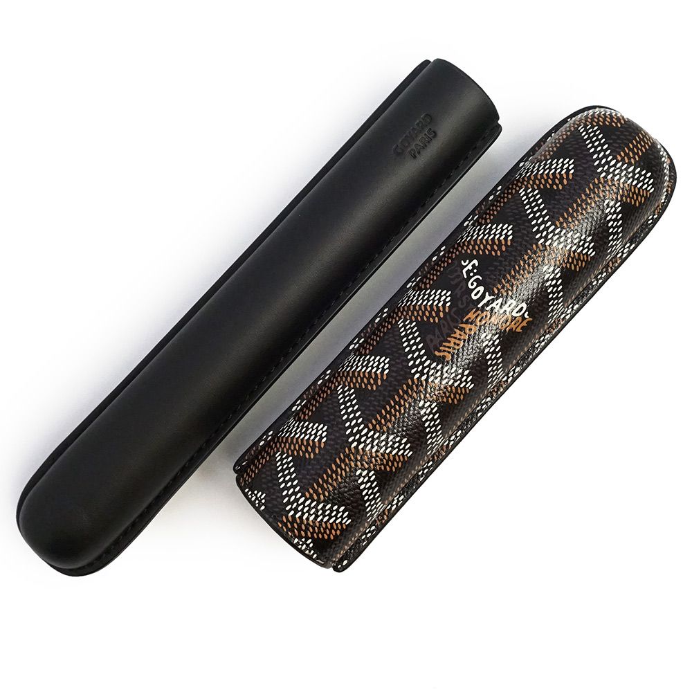 ゴヤール チャーチル ヘリンボーン シガーケース 1本用 葉巻入れ 携帯用 喫煙具 PVC ゴヤールディンキャンバス クラムシーカウハイド レザー ブラック イエロー CHURCHMINTY01CL01X GOYARD ♥ 展示品 WWW_KANDAIZUMI_COM