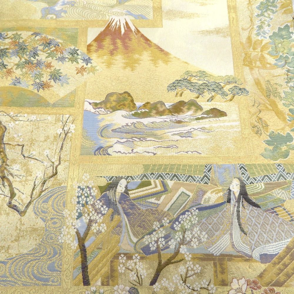 袋帯 リバーシブル 日本の美・西洋の美 24金 プラチナ 二重箔