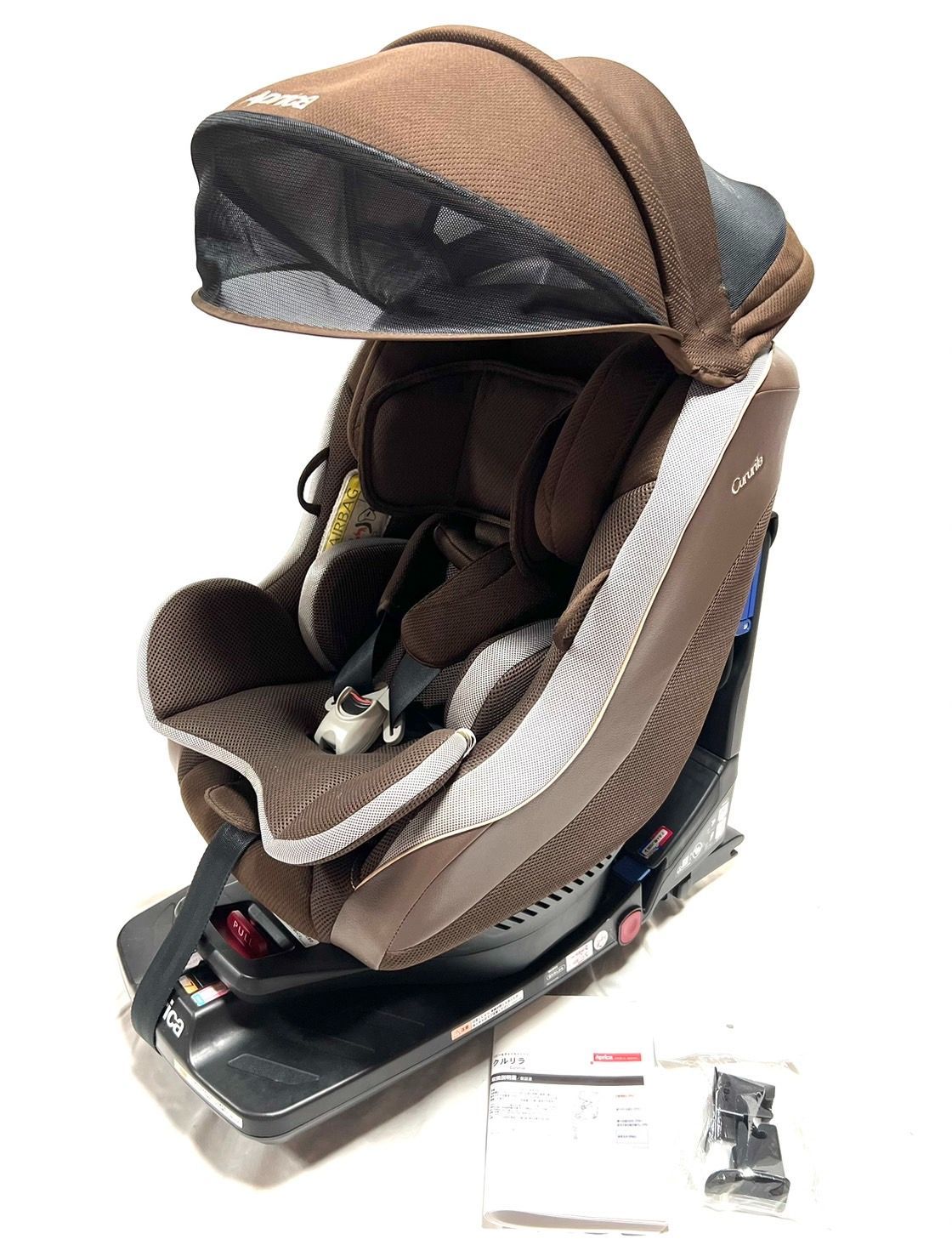 ☆美品 アップリカ チャイルドシート クルリラ モアレブラウン ISOFIX