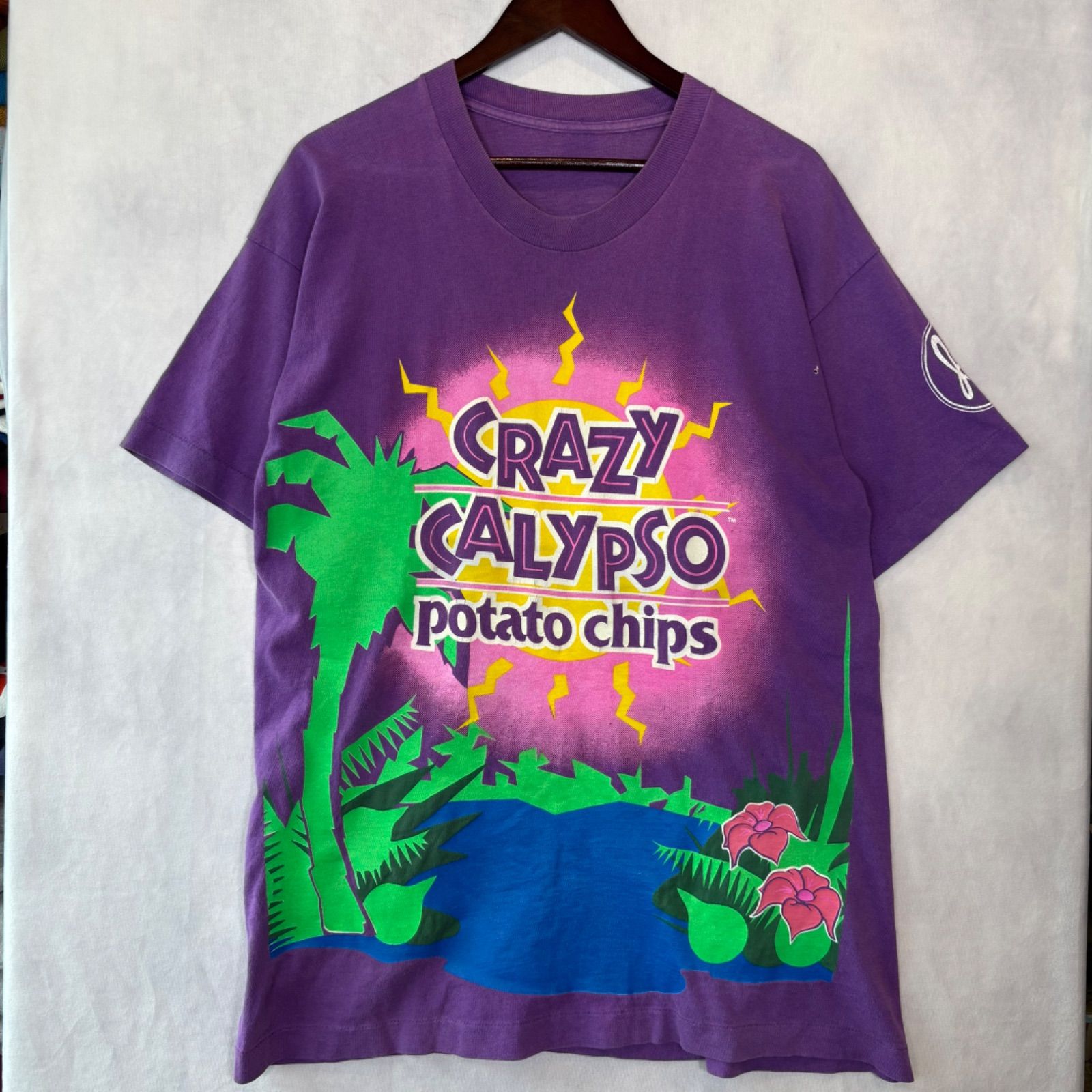90's Crazy Calypso Potato Chips プリントTシャツ 紫 A3849 - メルカリ