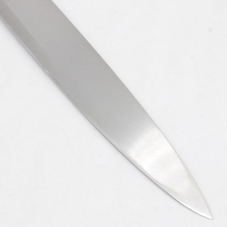 【新品】尚台正吉 本焼 柳包丁 一尺 人工大理石巻鉄刀木水牛八角柄 鞘付 刃渡り約310㎜ 柳刃 タガヤサン 新品】尚台正吉 本焼 柳包丁 一尺 人工大理石巻鉄刀木水牛八角柄