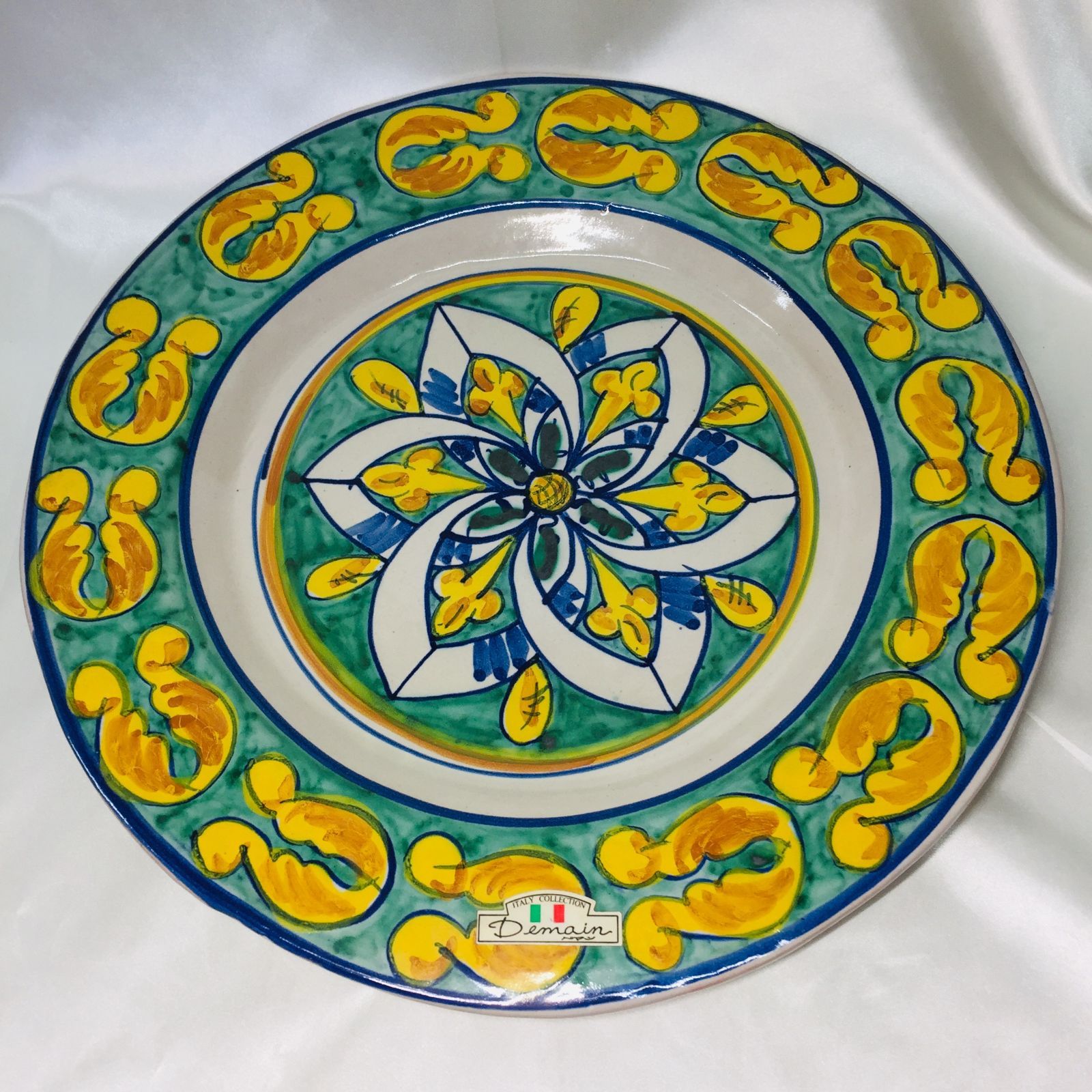 S【アンティーク】Demain ドマン マヨリカ焼き イタリア製 飾り