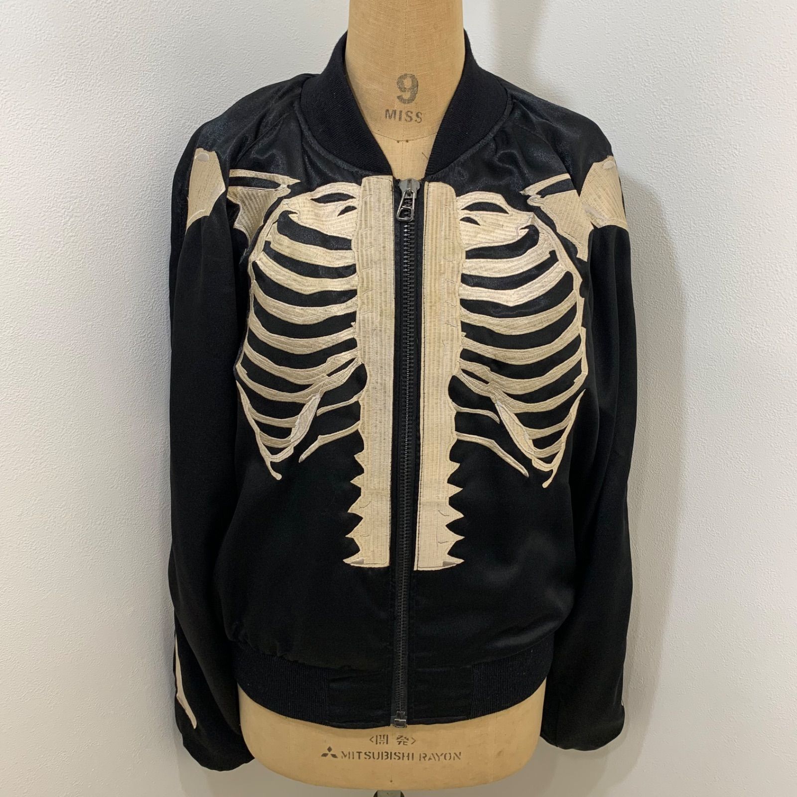 VANSON バンソン ボーン柄 ナイロンツイル ジャケット リバーシブル 赤 