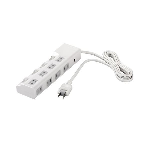 (まとめ) バッファロー 2ピン式電源タップ8個口タイプ 雷サージ防止/個別スイ